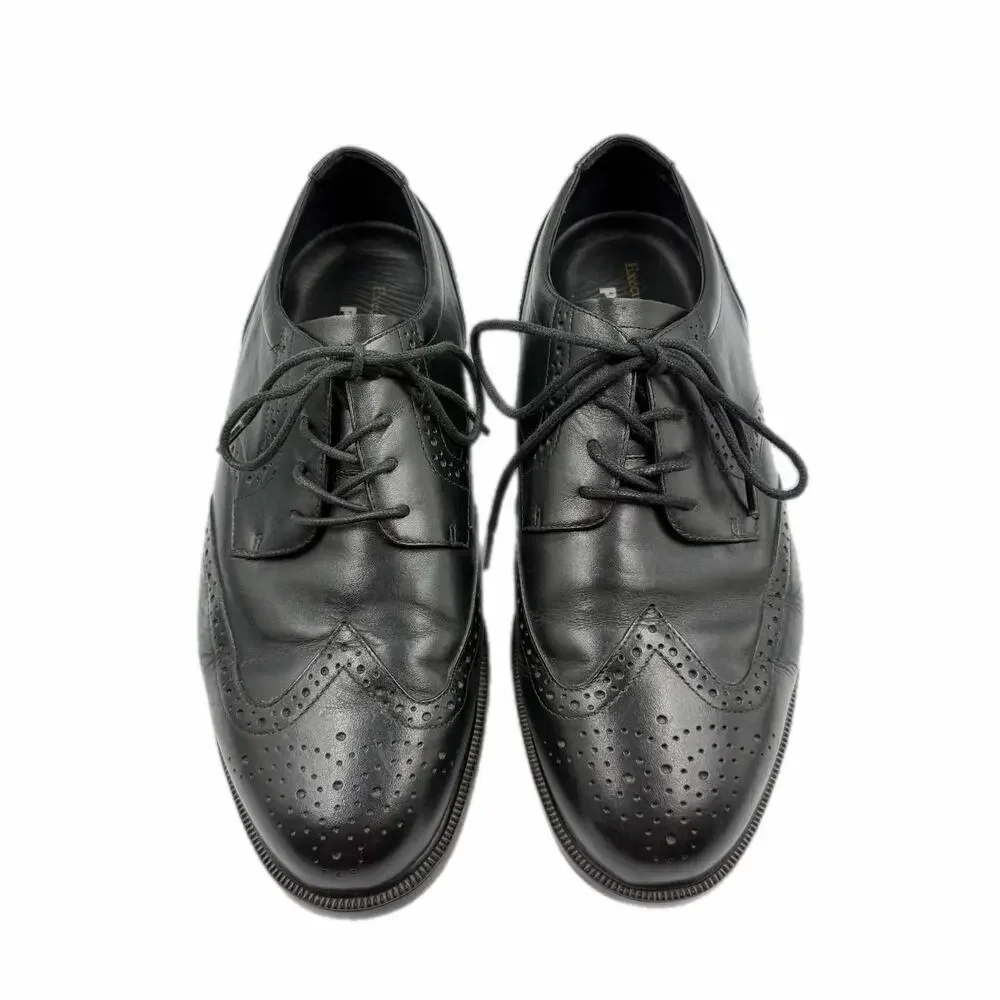 Propet Men's 10.5 XX WIDE Wall Street Black Leather Lace Up Office Work Oxfords
